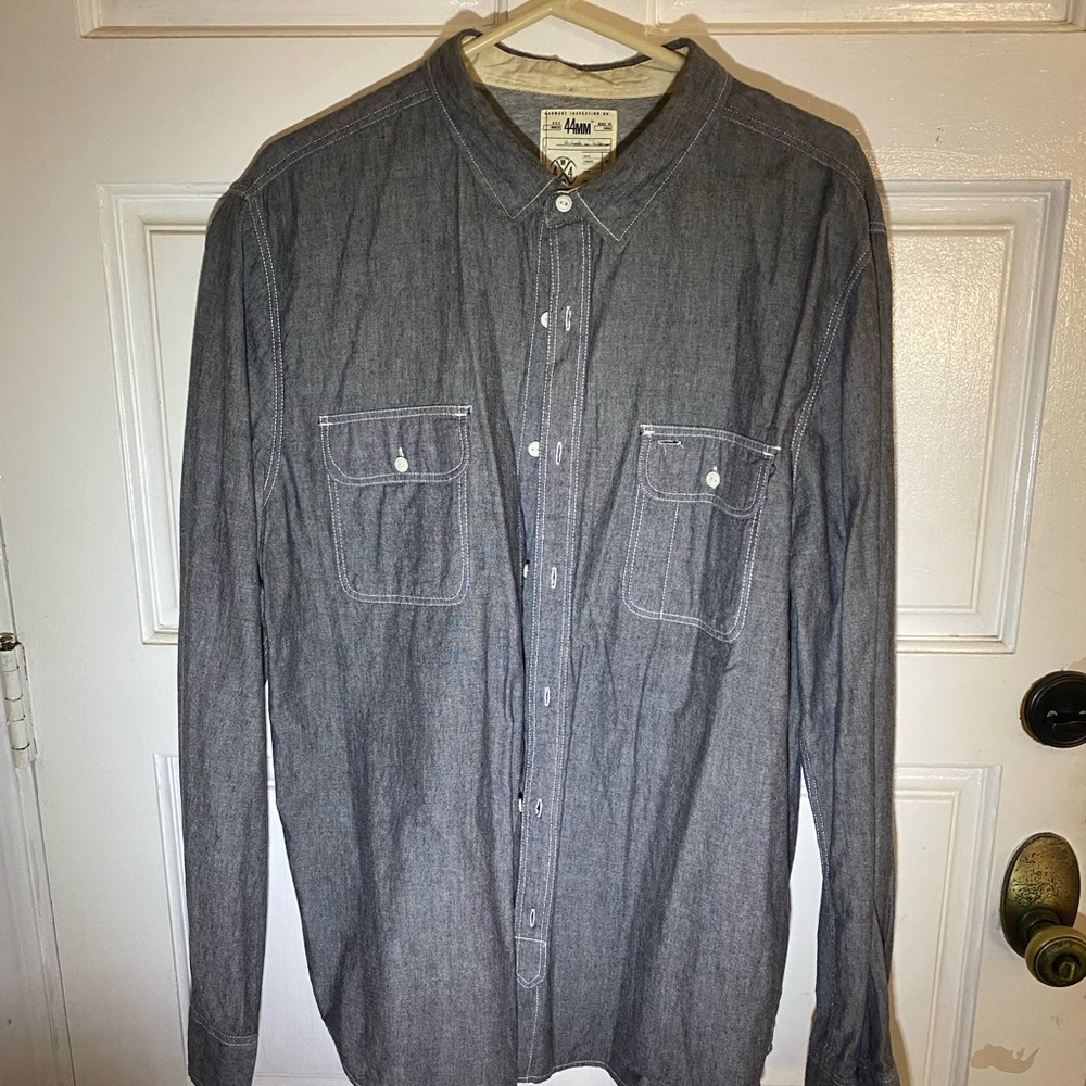 PAC SUN XL grey button up shirt